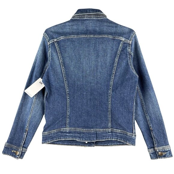 NWT Lee Women's Legendary Style Stretch Blue Denim Jacket Size Small Regular Fit - Picture 2 of 13